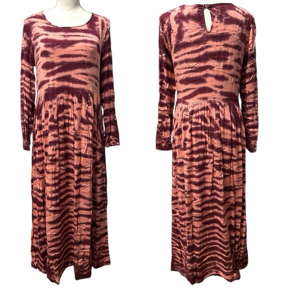 Anthropologie Dolan Eliska Pink Rose Tie Dye Maxi Dress Women’s XS Boho Artsy - Picture 1 of 9